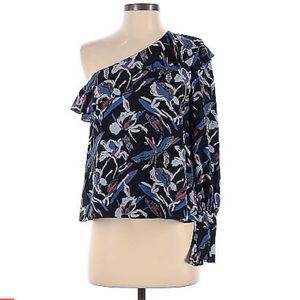 Tanya Taylor Blue Flora Orla Top  Sz2 $$350